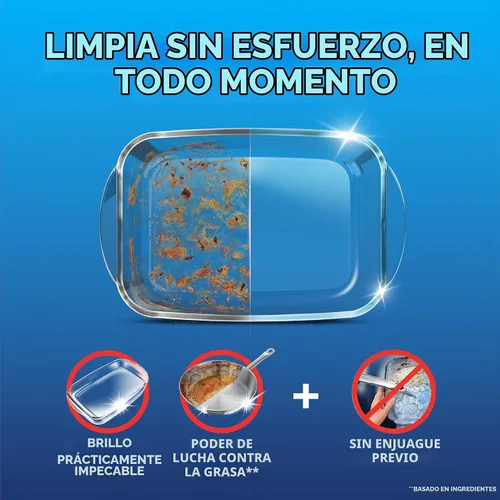 Vista 2 de Finish Power Cápsulas para lavavajillas, jabón detergente para lavavajillas sin enjuague previo para limpieza profunda y brillo con poder