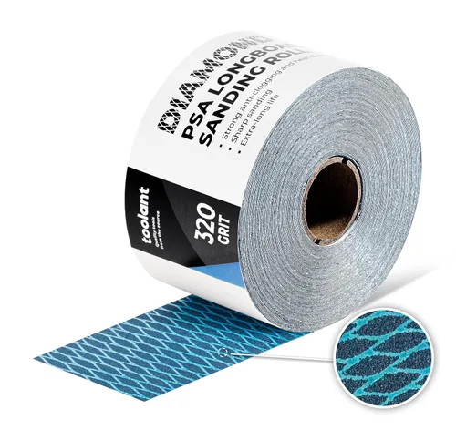 Vista 9 de toolant Rollo de papel de lija con forma de diamante de grano 60, 2-3/4 pulgadas de ancho, 10 yardas de largo Longboard, papel de lija autoadhesivo