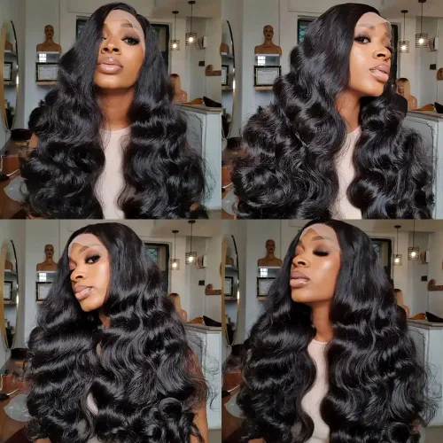 Vista 6 de Pelucas de encaje frontal de onda corporal 360 de virgen brasileño de 22 pulgadas - Prearrancadas con cabello de bebé, encaje frontal completo