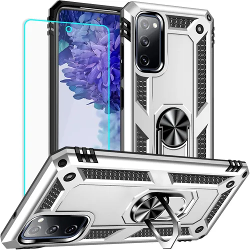 Vista 21 de Yiakeng Funda para Samsung Galaxy S20 FE, funda Galaxy S20 FE 5G con protector de pantalla HD, fundas protectoras de grado militar con anillo