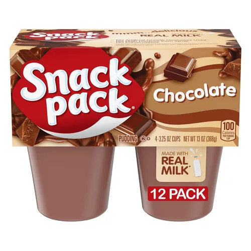 Vista 37 de Snack Pack Tazas de pudín con sabor a pastel de crema de plátano, 3.25 onzas, 4 unidades (paquete de 12)