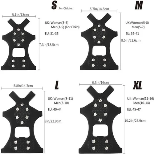 Vista 7 de Ice Cleats for Shoes and Boots, Ice Snow Traction Cleats Grippers, Non Slip Shoe Ice Grippers,10 Steel Rubber Spikes Crampons Anti Easy Slip Studs