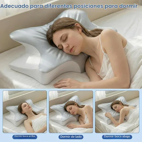 Vista 3 de Almohada cervical cervical para aliviar el dolor y dormir, almohada ergonómica de postura para el cuello, espuma viscoelástica refrescante, almohada