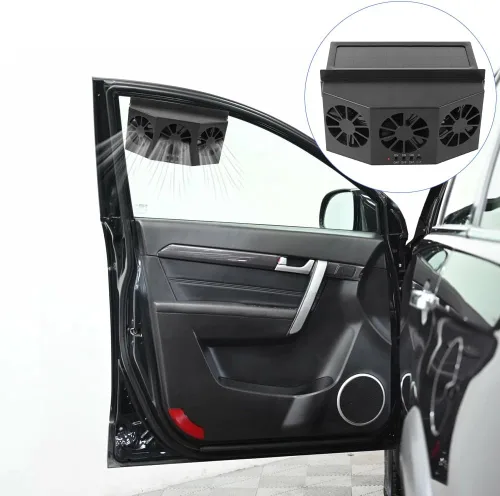 Vista 3 de Tiiyee Ventilador de ventilación de automóvil, enfriador portátil con energía solar, ventilador de ventana, ventilador de escape de automóvil