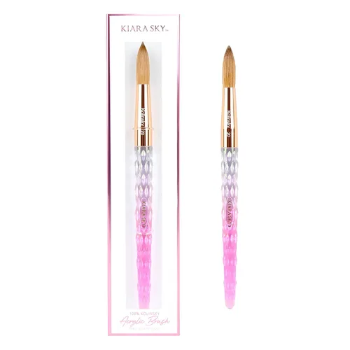 Vista 20 de Kiara Sky Pincel Acrílico #8 - Negro 100% Puro Kolinsky Mango de Corte de Cristal y Resistente al Acetona