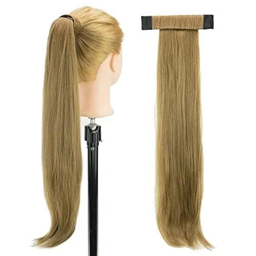 Vista 6 de IMISSU Novelly Design - Extensión de pelo largo ondulado con cola de caballo con diadema flexible (marrón claro)