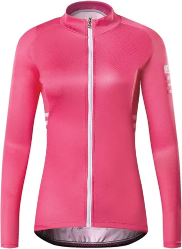 Vista 6 de Santic Maillot de ciclismo para mujer, manga larga, camisas de bicicleta, chaqueta de bicicleta con bolsillos