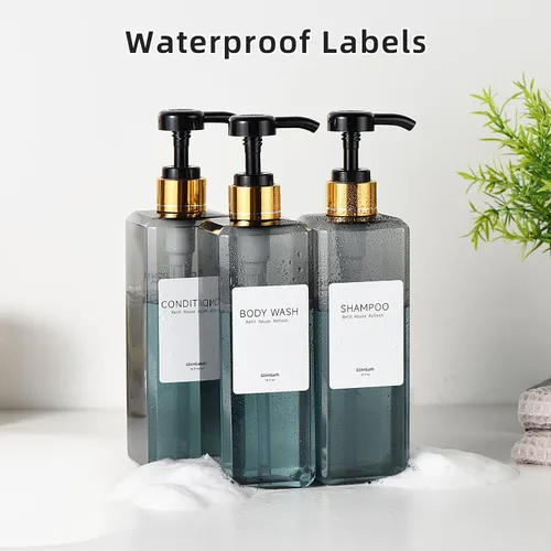 Vista 6 de Dispensador de champú y acondicionador, botellas de ducha recargables de 16 Gris