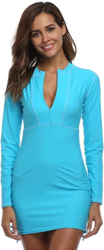 Vista 6 de Traje de baño de manga larga con protección solar UV para mujer