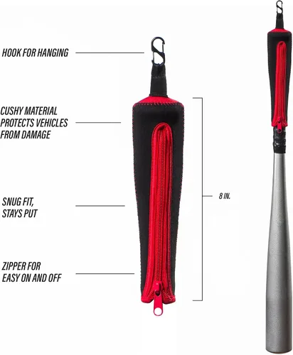 Vista 5 de Funda para mango, funda para bate de béisbol que protege el agarre del vehículo y del bate, guantes de bateo y compañero de casco con gancho