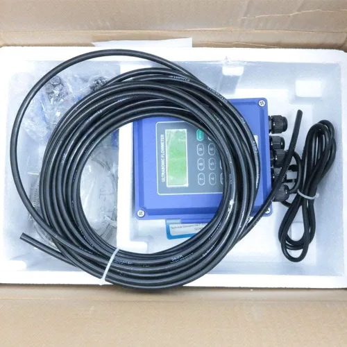Vista 5 de Medidor de flujo ultrasónico con tarjeta SD DN50 ~ 27.559 in, transductor de abrazadera de alta temperatura TM-1-HT