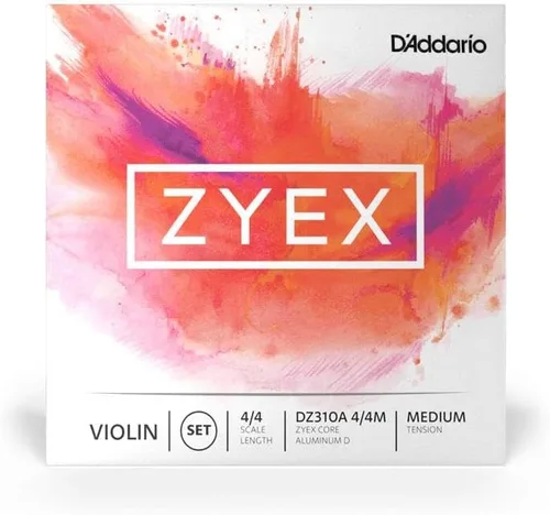 Vista 2 de D'Addario Zyex - Juego de cuerdas para violín (escala 4/4, tensión media)