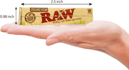 Vista 3 de Raw Papel de liar de cáñamo orgánico delgado tamaño King, 32 unidades (paquete de 4)