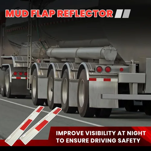 Vista 6 de KUAFU Reflector de aluminio con solapa de barro de 24 x 3 pulgadas para semirremolque y semirremolque Tiras rectas con cinta reflectante Reflector