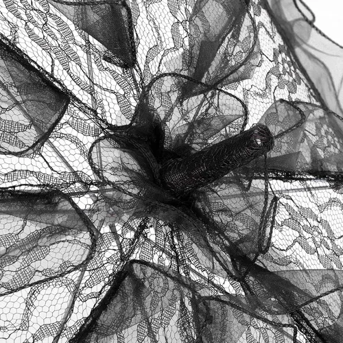 Vista 6 de Parasol, sombrilla de tela de encaje, sombrilla negra, sombrilla de boda, decoración artesanal para bodas, fiestas, fotos, regalos, bailes