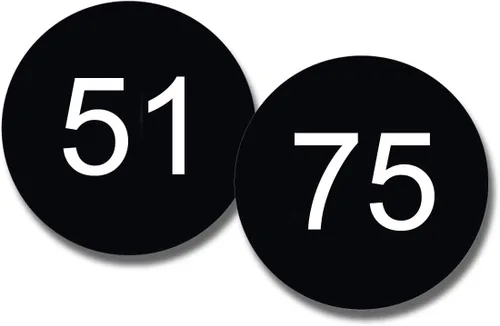 Vista 14 de Etiquetas para siesta, calcomanías de círculo numeradas negras, calcomanía Negro con números blancos