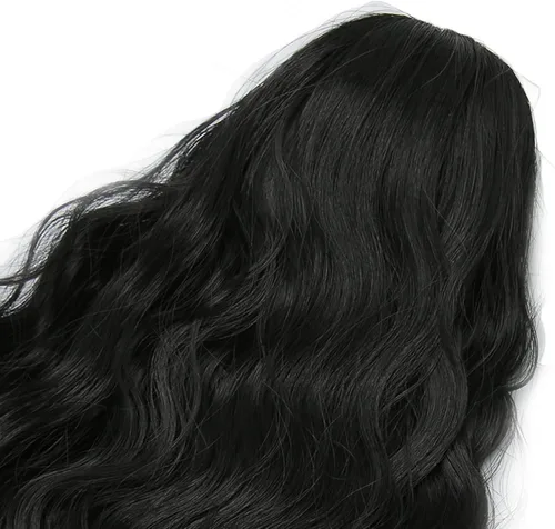 Vista 6 de Zerodis Peluca de muñeca articulada 1/6 peluca de muñeca de larga duración decoración calor para vestir muñecas (negro)