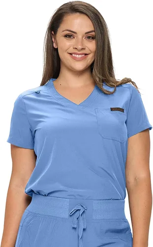 Vista 2 de Camiseta médica para mujer con un bolsillo para mujer