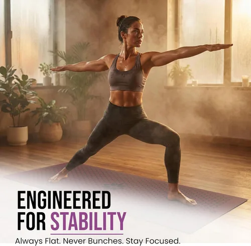 Vista 5 de Clever Yoga Toalla para esterilla de yoga caliente, agarre antideslizante para yoga caliente, absorbe el sudor, agarre de silicona de panal, se