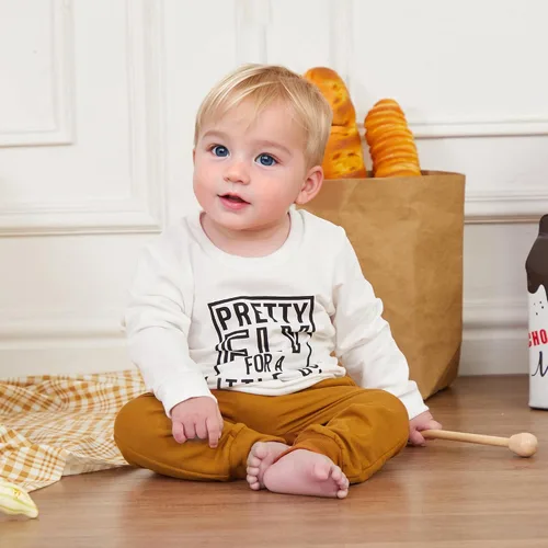 Vista 3 de Engofs Conjunto de sudadera de manga larga para bebé niño y niña, 2 piezas, sudadera de manga larga para otoño e invierno