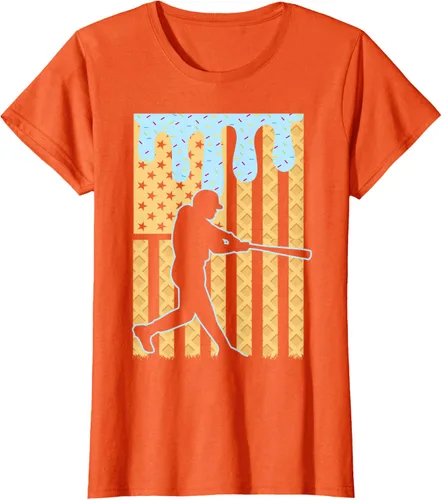 Vista 44 de Camiseta de béisbol Drip Boys Dripping Ice Cream Baseball American Flag, Negro -, Pequeña