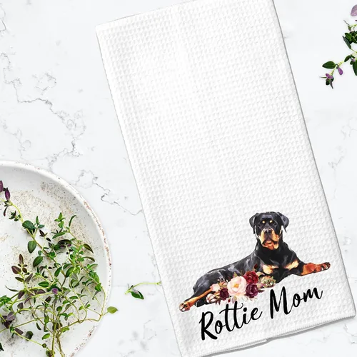 Vista 3 de Rottie Mom Rottweiler - Toalla de cocina de microfibra para barra de té, regalo para amantes de los perros