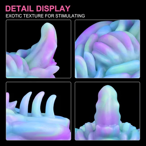 Vista 2 de Monster Dildo Grinder - Juguete sexual para mujeres, pequeño consolador de fantasía alienígena con almohadilla de fricción, estimulador