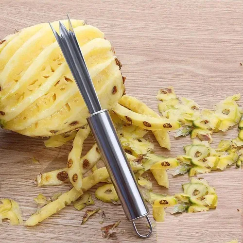 Vista 4 de Herramienta removedor de ojos de piña, clip multiusos, acero inoxidable en forma de V para fruta de cocina casera