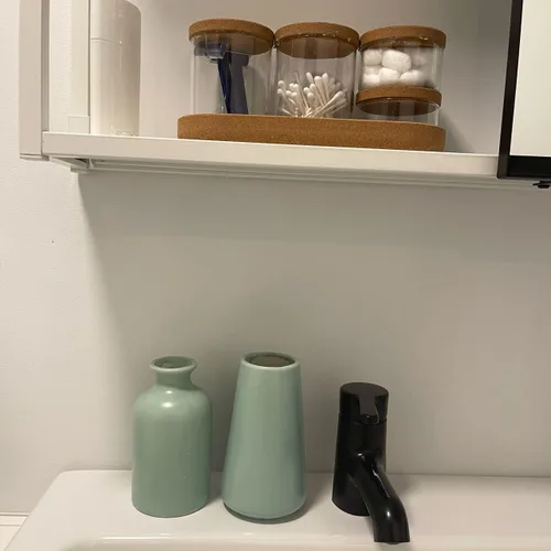 Vista 6 de Juego de 2 jarrones clásicos de cerámica azul, jarrones altos para flores, para decoración de sala de estar, decoración del hogar, casas de campo