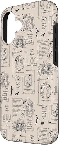 Vista 2 de Funda con estampado de libro vintage para iPhone 16 Disney 101 Dálmatas