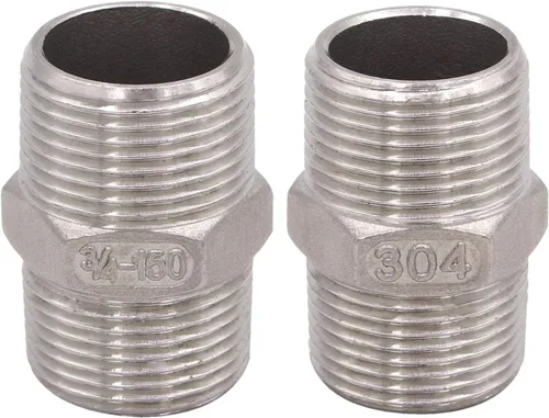 Vista 9 de Boquilla hexagonal macho NPT de 1 pulgada - DERPIPE acero inoxidable 304 roscado para kit de preparación, aplicación de tuberías caseras