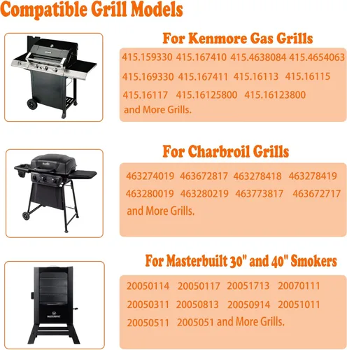 Vista 5 de Bandeja de grasa para parrilla con clip para Char-Broil y Kenmore Bandeja de grasa para parrilla al aire libre, recolector de grasa para parrillas