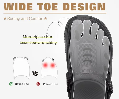 Vista 8 de KuaiLu Zuecos clásicos de recuperación para mujer, cómodas sandalias acolchadas para caminar, para aliviar la fascitis plantar, sandalias