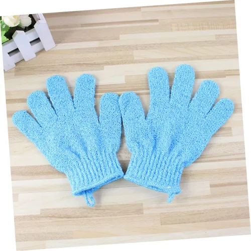 Vista 4 de FRCOLOR 1 par de guantes exfoliantes para el cuerpo, guantes de baño, guantes de baño, guantes de ducha, guantes de spa, toalla blanca exfoliante