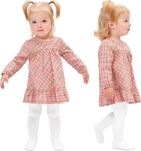 Vista 2 de Stelle Medias de bebé para niña, mallas de punto sin costuras, medias de algodón para bebés