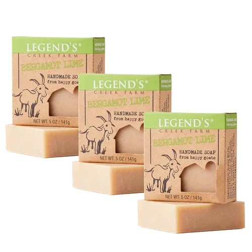 Vista 9 de Legend's Creek Farm Goat Milk Soap - Barra de jabón hidratante limpiadora para manos y cuerpo, espuma cremosa de 5 onzas, jabón natural nutritivo