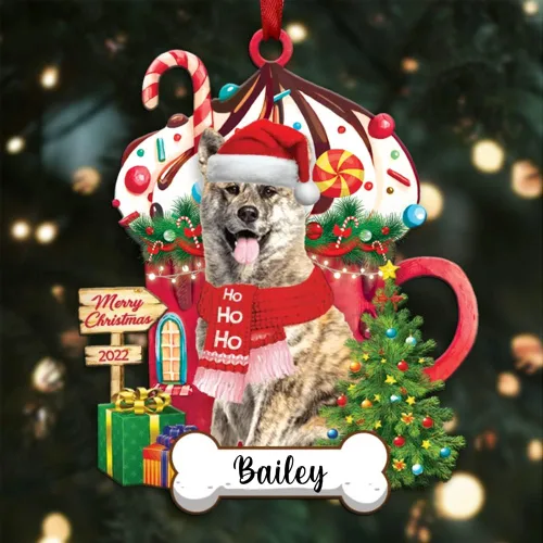 Vista 18 de Amantes de los perros de Navidad – Navidad de perros disponibles para muchos perros Shi Tzu – Adorno con forma personalizada, adorno de Navidad