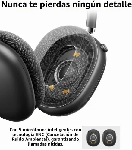 Vista 6 de Picun F8 Pro - Auriculares híbridos con cancelación activa de ruido con múltiples modos, auriculares inalámbricos Bluetooth sobre la oreja, tiempo