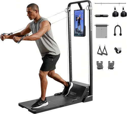 Vista 10 de Speediance Gym Monster Smart Home Gym, máquina de entrenamiento de fuerza multifuncional, estación de entrenamiento de jaula de potencia Smith