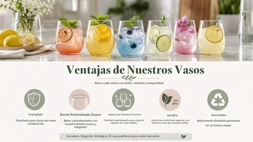 Vista 8 de Oojami 30 piezas de vasos desechables de plástico sin tallo a prueba de roturas en forma de lata, libres de BPA, para cerveza, café helado