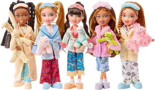Vista 5 de Bratz Slumber Party Cloe - Muñeca de moda con 2 juegos de pijamas, felpa y accesorios