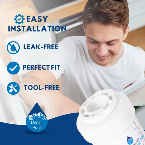 Vista 6 de Denali Pure Paquete de 5 filtros de agua de repuesto para refrigerador, compatible con cartucho de filtro de agua GE PSS26SGRBSS, MWF, MWFP