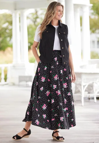 Vista 5 de Woman Within Falda larga suave con cintura elástica y talla grande para mujer