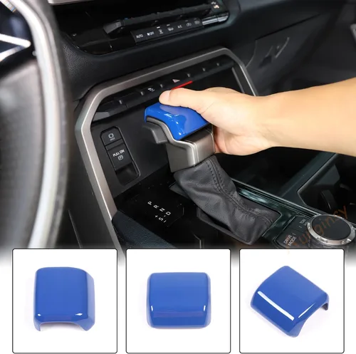Vista 6 de Aunginsy Cubierta de freno de mano para palanca de cambios de automóvil, compatible con Toyota Tundra 2022+, Sequoia 2023+ y Tacoma 2024+, perilla