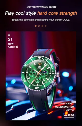 Vista 2 de OLEVS Relojes de cuero impermeable relojes de cuarzo con fecha de día, regalos