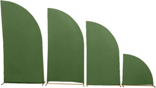 Vista 112 de Efavormart - Juego de 4 fundas de elastano beige para arco de media luna, fundas de telón de fondo Chiara de 2.5 pies a 7 pies para escenarios