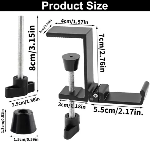 Vista 2 de JAKO Headphone Stand for Desk, Aluminum Alloy Foldable Headphone Holder - Headset Stand Hook Mount, PC Gaming Headset Holder Under Desk Clamp for