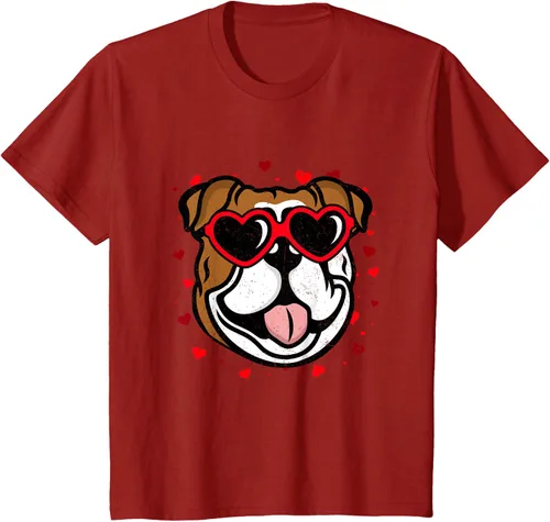 Vista 55 de Bulldog Valentine - Camiseta para amantes de las gafas de sol para perros, Negro
