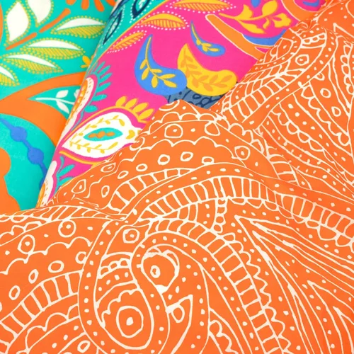Vista 4 de Lush Decor Juego de funda de edredón reversible de algodón bohemio chic tamaño Queen de 3 piezas, tamaño matrimonial/queen, turquesa y azul marino