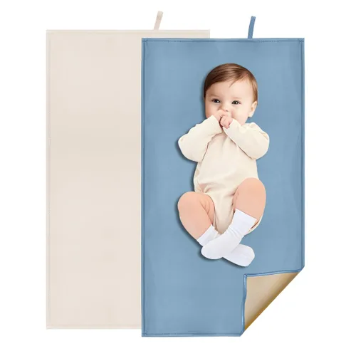 Vista 21 de Cambiador de pañales beige para bebé, cambiador de pañales portátil para viajes o casa, esterilla limpiable que cabe perfectamente en la bolsa